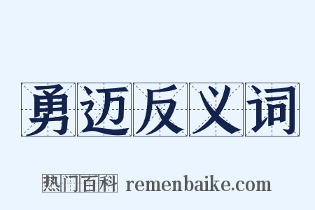 勇迈反义词是什么意思的图片